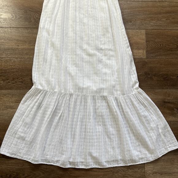 Bella Dahl Halter Maxi Dress Womens Medium White Linen Blend Tiered Flowy Boho - Picture 8 of 13